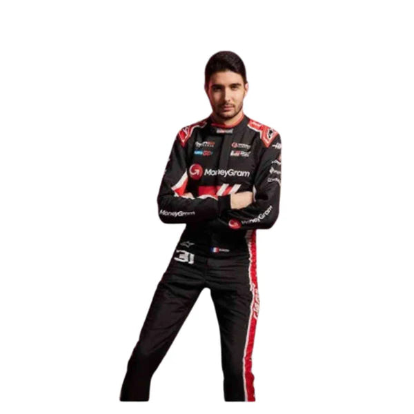 Discover Esteban Ocon's exclusive MoneyGram Haas 2025 F1 team race suit. Explore the design, features, and what makes it a standout in motorsport fashion.